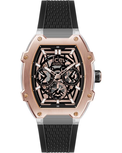 Boliday zwart transparant skelet dameshorloge