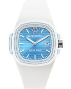 Montre WP4  Lignes turquoise blanche