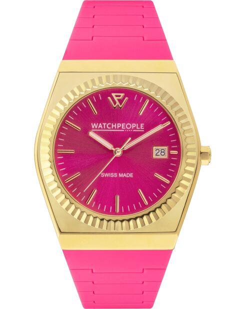 Reloj WP1 brillante rosa llamativo