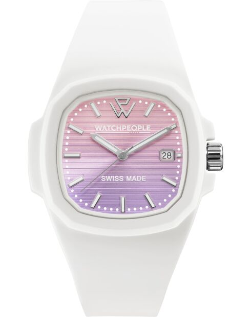 Montre WP4 Nuances rose coucher de soleil blanche
