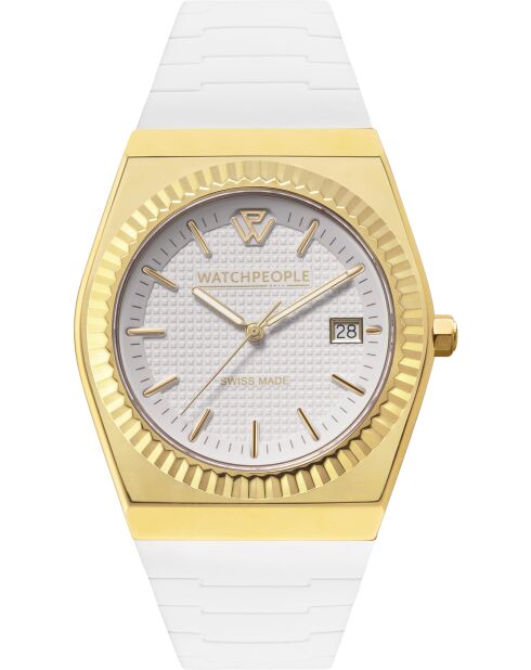 Montre WP1 Brillant Texture carrée blanche