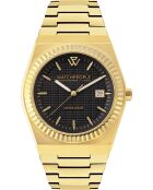 Reloj WP1 con textura cuadrada en oro cepillado
