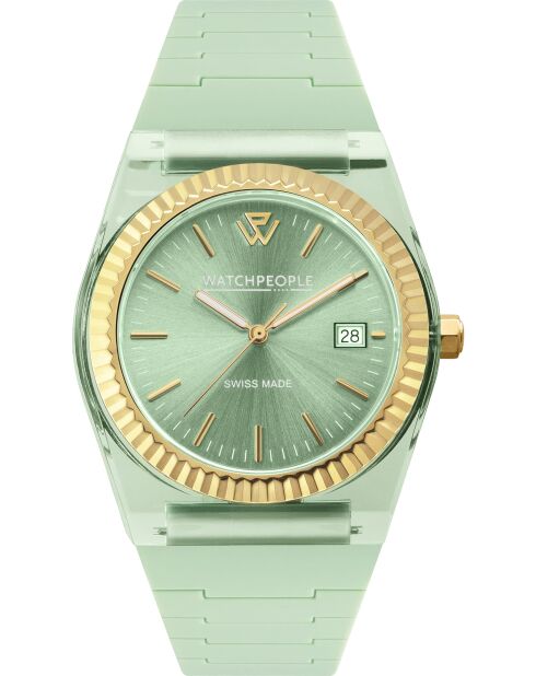 WP1 transparant jadegroen horloge
