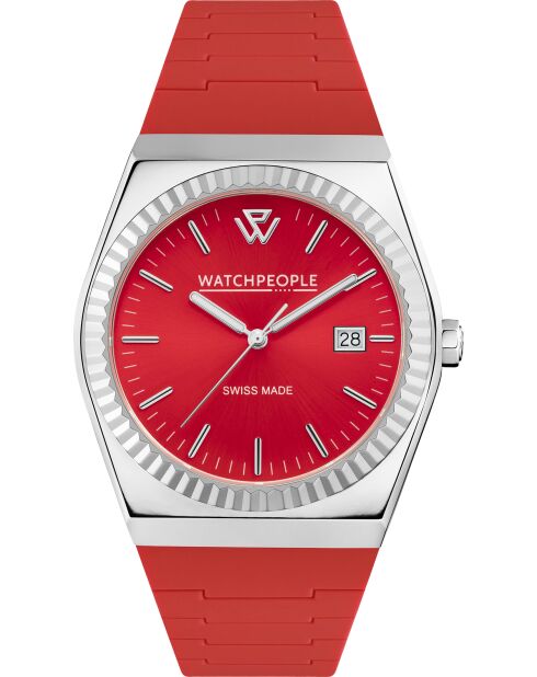 Montre WP1 Argenté Brillant rouge royal