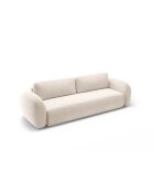 Divano convertibile Kora a 3 posti beige chiaro con contenitore - 262x105x88 cm