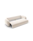 Divano convertibile Kora a 3 posti beige chiaro con contenitore - 262x105x88 cm