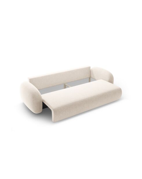 Canapé Convertible Avec Coffre De Rangement Kora 3 Places Beige Clair - 262x105x88 cm