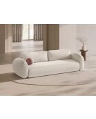 Divano convertibile Kora a 3 posti beige chiaro con contenitore - 262x105x88 cm
