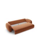 Kora 3-zitsbank in baksteen, converteerbaar, met opbergdoos, 262x105x88 cm