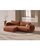 Kora 3-zitsbank in baksteen, converteerbaar, hoekbank met opbergruimte, 262x149x88 cm