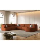 Divano angolare sinistro panoramico modulare Talia 7 posti Brick - 330x255x70 cm