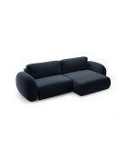 Canapé D'Angle Convertible Avec Rangement Kora 3 Places Bleu Marine - 262x149x88 cm