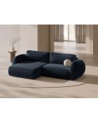 Canapé D'Angle Convertible Avec Rangement Kora 3 Places Bleu Marine - 262x149x88 cm