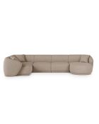Jane 6-Sitzer Cappuccino Panorama-Ecksofa, offen rechts, 336 x 166 x 74 cm