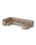 Jane 6-Sitzer Cappuccino Panorama-Ecksofa, offen rechts, 336 x 166 x 74 cm