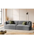 Canapé Modulaire Velours Talia 4 Places Gris - 255x90x70 cm