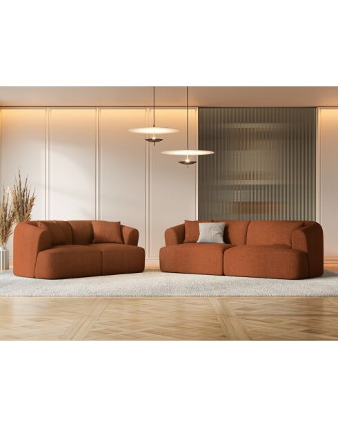 Canapé Modulaire Talia 2 Places Brique - 180x90x70 cm