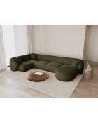 Jane Panorama-Ecksofa für 6 Personen, grün, offen rechts, 336 x 166 x 74 cm