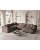 Lony 5-zits cappuccino modulaire panoramische hoekbank met rechte hoek - 345x250x68 cm
