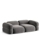 Canapé Modulaire Velours Lony 4 Places Gris - 250x100x68 cm