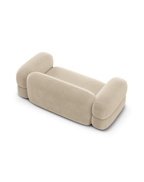 Lony 3-zitsbank in fluweel, lichtbeige, 210x100x68 cm