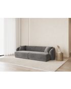 Canapé Velours Jane 4 Places Gris - 246x93x74 cm