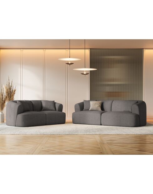 Canapé Modulaire Talia 3 Places Gris - 220x90x70 cm
