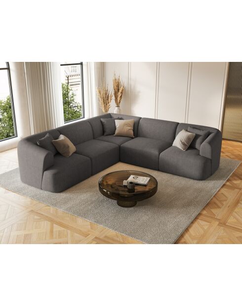 Talia 6-zits modulaire symmetrische hoekbank grijs - 255x255x70 cm