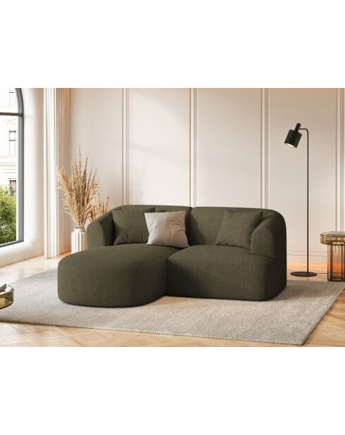 Canapé D'Angle Droit Modulaire Talia 3 Places Vert - 180x156x70 cm