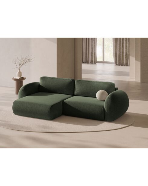 Canapé D'Angle Convertible Avec Rangement Kora 3 Places Vert - 262x149x88 cm