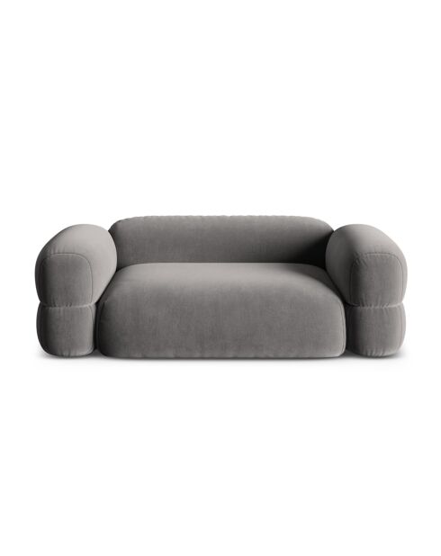 Lony 3-Sitzer-Sofa aus grauem Samt, 210 x 100 x 68 cm