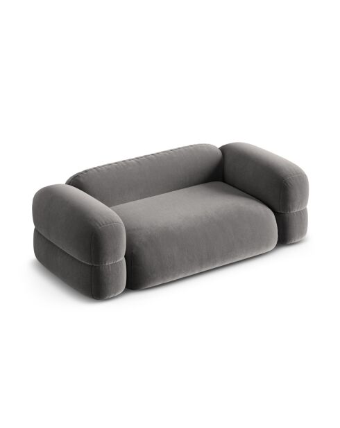 Lony 3-Sitzer-Sofa aus grauem Samt, 210 x 100 x 68 cm