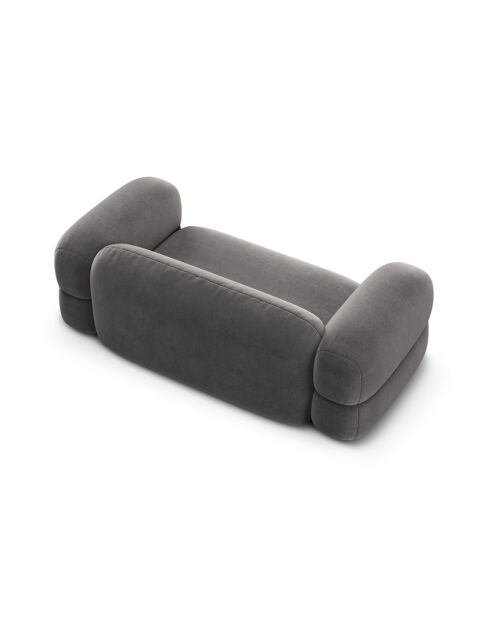 Lony 3-Sitzer-Sofa aus grauem Samt, 210 x 100 x 68 cm