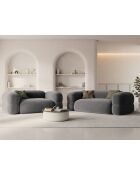 Lony 3-Sitzer-Sofa aus grauem Samt, 210 x 100 x 68 cm