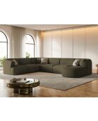 Canapé D'Angle Droit Panoramique Modulable Talia 7 Places Vert - 330x255x70 cm