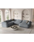 Divano angolare panoramico panoramico destro modulare grigio Lony a 5 posti - 345x250x68 cm