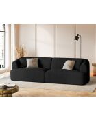 Canapé Modulaire Talia 4 Places Noir - 255x90x70 cm