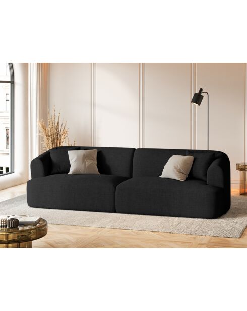 Canapé Modulaire Talia 4 Places Noir - 255x90x70 cm