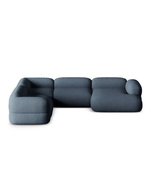 Lony 5-zits modulaire panoramische hoekbank rechts donkerblauw - 345x250x68 cm