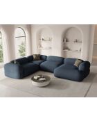 Lony 5-zits modulaire panoramische hoekbank rechts donkerblauw - 345x250x68 cm