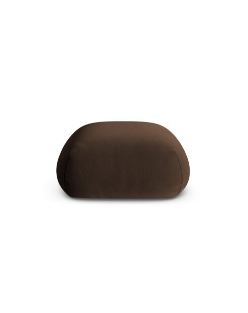 Pouf Velours Lony 1 Place Chocolat - 95x95x40 cm