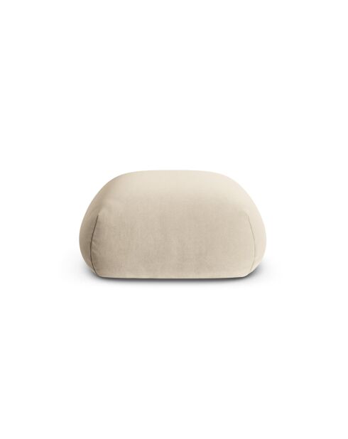 Pouf Velours Lony 1 Place Beige Clair - 95x95x40 cm