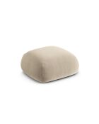 Lange fluwelen poef 1 plaats lichtbeige - 95x95x40 cm