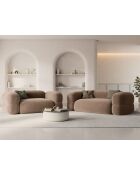 Divano Lony 3 posti in velluto beige scuro - 210x100x68 cm
