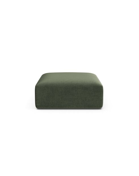 Pouf Velours Talia 1 Place Vert - 90x90x40 cm