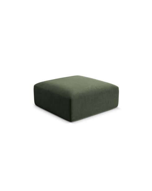 Pouf Velours Talia 1 Place Vert - 90x90x40 cm