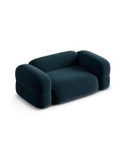 Canapé Velours Lony 2 Places Pétrole Profond - 180x100x68 cm