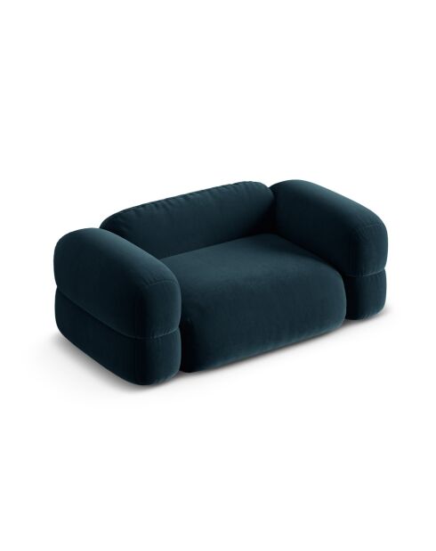 Canapé Velours Lony 2 Places Pétrole Profond - 180x100x68 cm