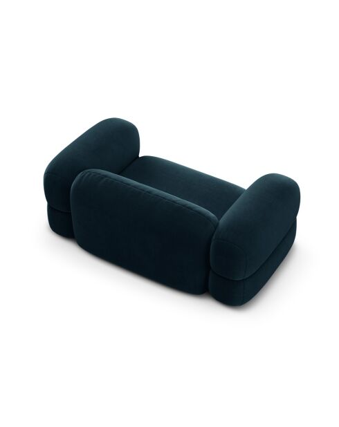 Canapé Velours Lony 2 Places Pétrole Profond - 180x100x68 cm