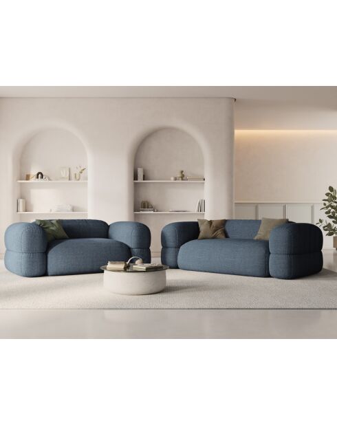 Lony 3-zitsbank donkerblauw - 210x100x68 cm